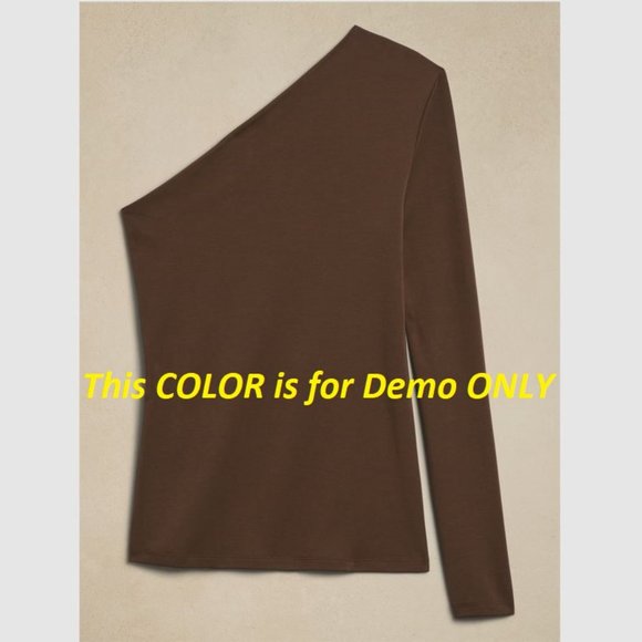 Banana Republic Cotton-Modal One-Sleeve Top Black Size M / L / XL Long Sleeve - Picture 4 of 12